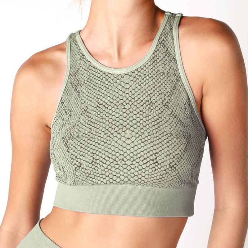 Sage Snake Skin Crop Top - JBody